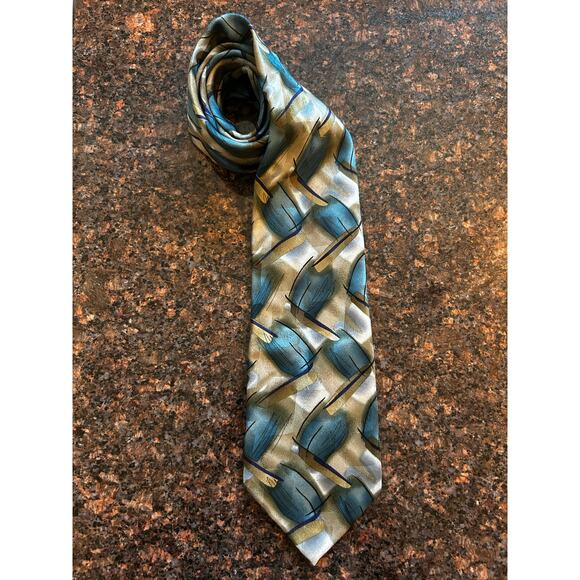 J. Jerry Garcia Emerging Elephant Collection 28 light blue paisley Silk Mens Tie - Picture 1 of 7